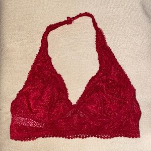 Victoria’s Secret Red Lace Halter Bralette